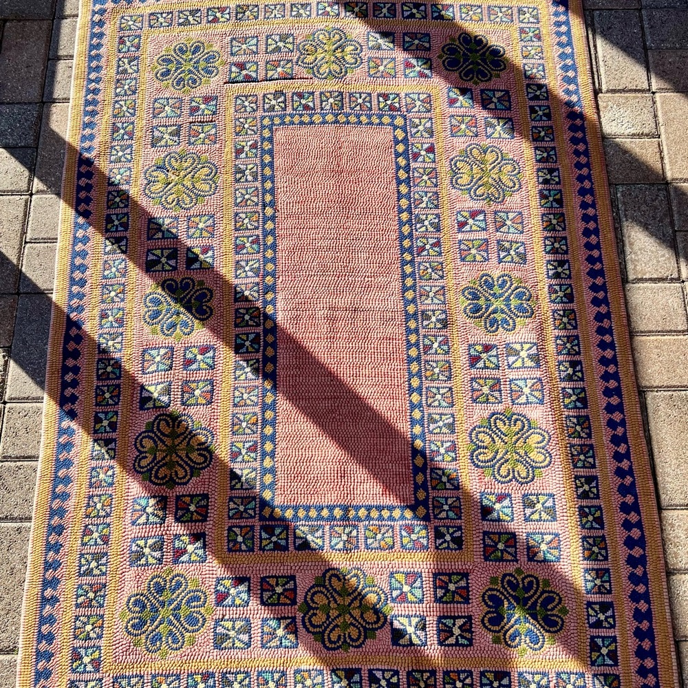 Handmade Colorful Patterned Area Rug 3 x 5 - Picture 2 of 6